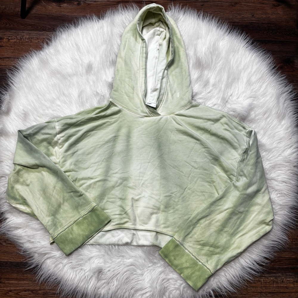 Nike Yoga Green Tie Dye Cropped Hoodie size Medium
